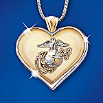 USMC Always In My Heart Pendant: Marine Corps Pendant Jewelry